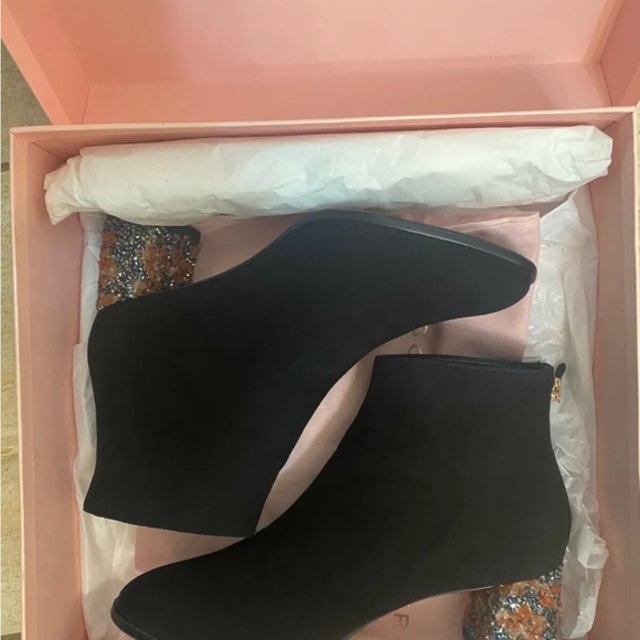 Sophia Webster Stella Black Suede Embellished Ankle Boots 8.5 - Picture 2 of 6